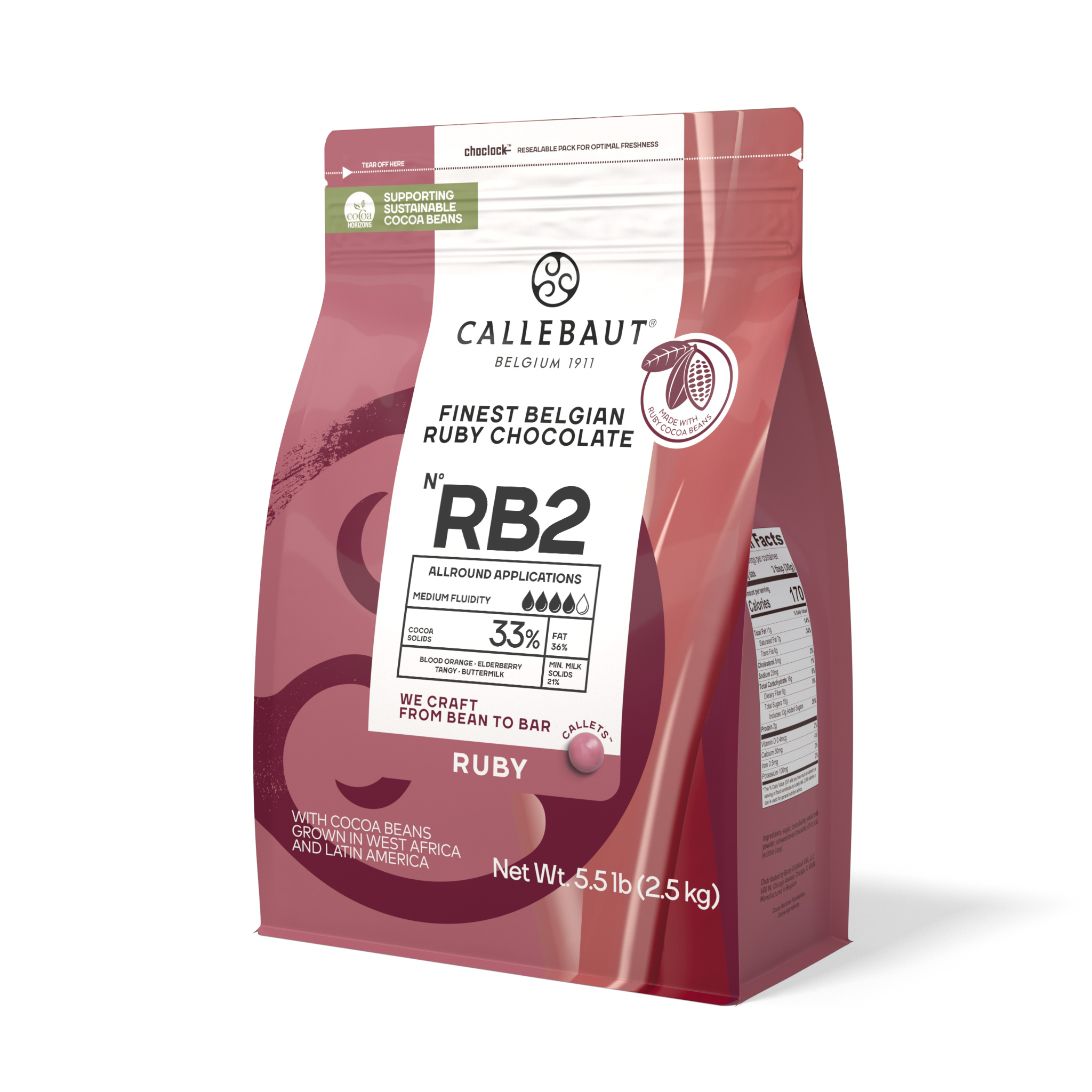 Callebaut Ruby RB2 Couverture Callets – 2.5 kg