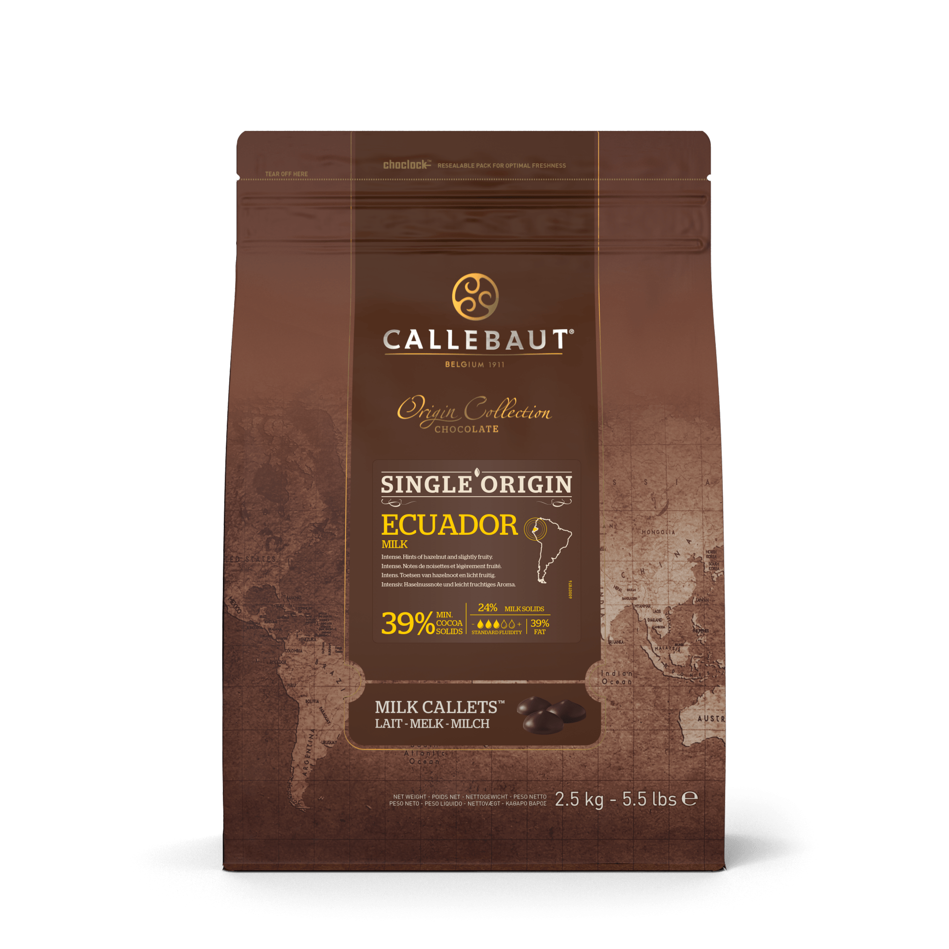 Callebaut Milchschokoladen Callets Single Origin Ecuador – Kuvertüre für Pralinen und Desserts.