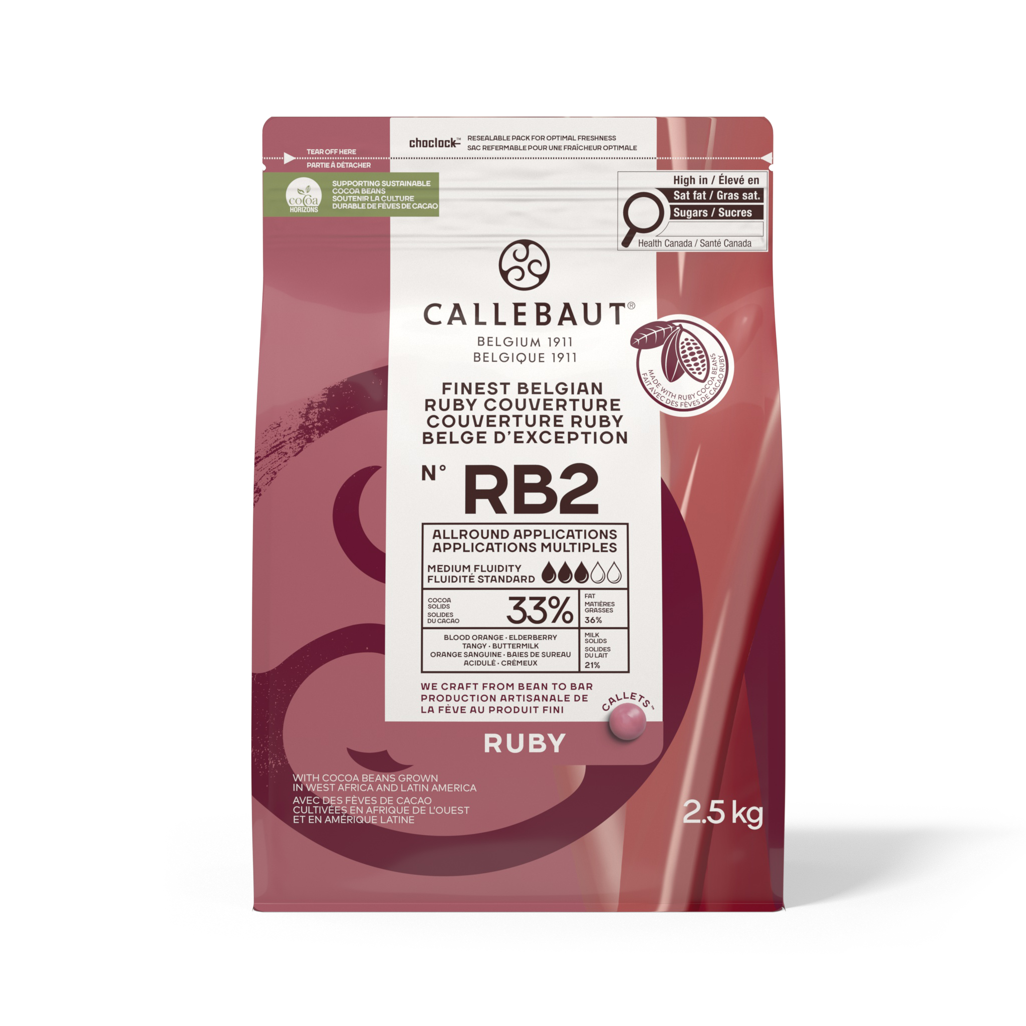 Callebaut Ruby RB2 Couverture Callets – 2.5 kg