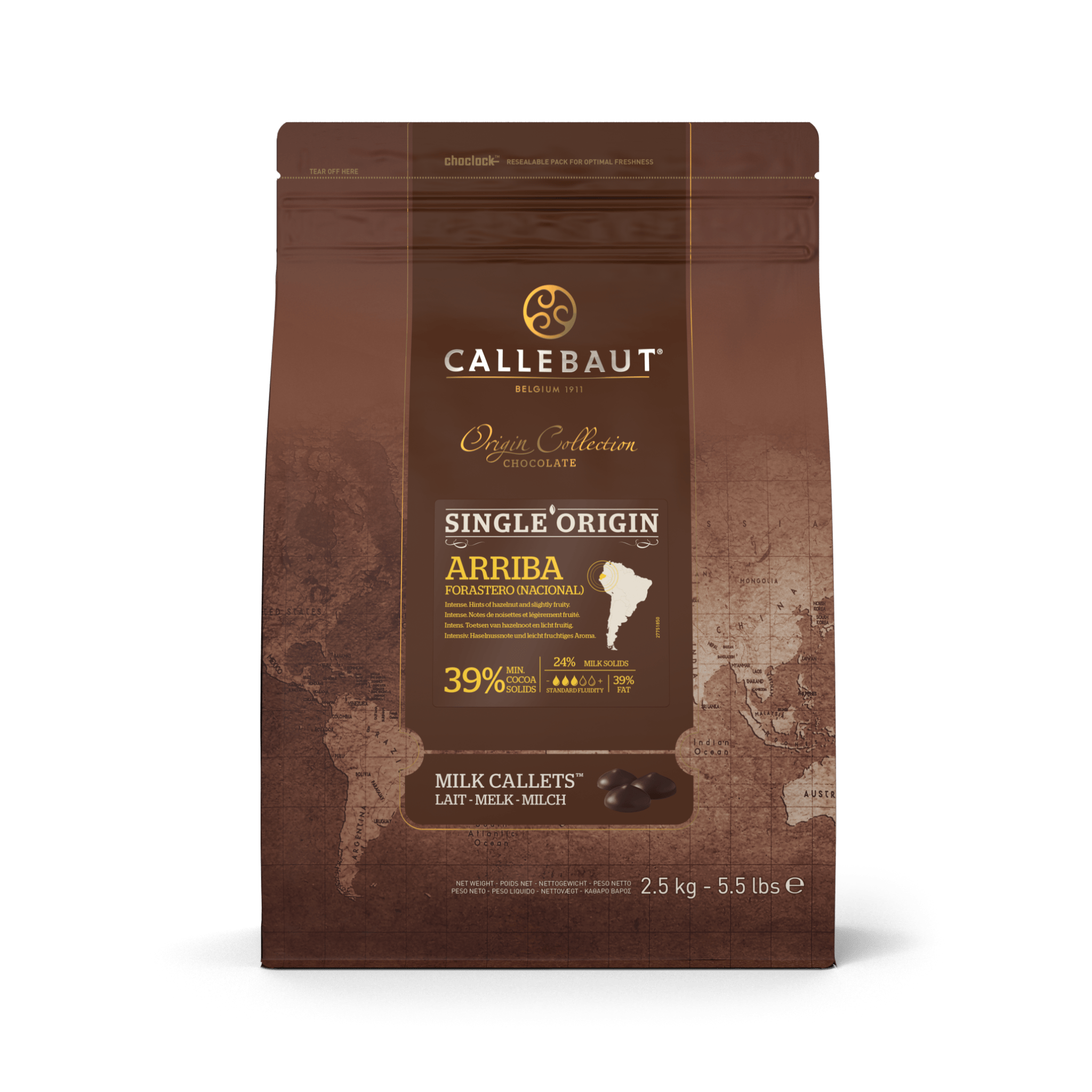 Milk Chocolate Callets: Single Origin Arriba - Callebaut Shop