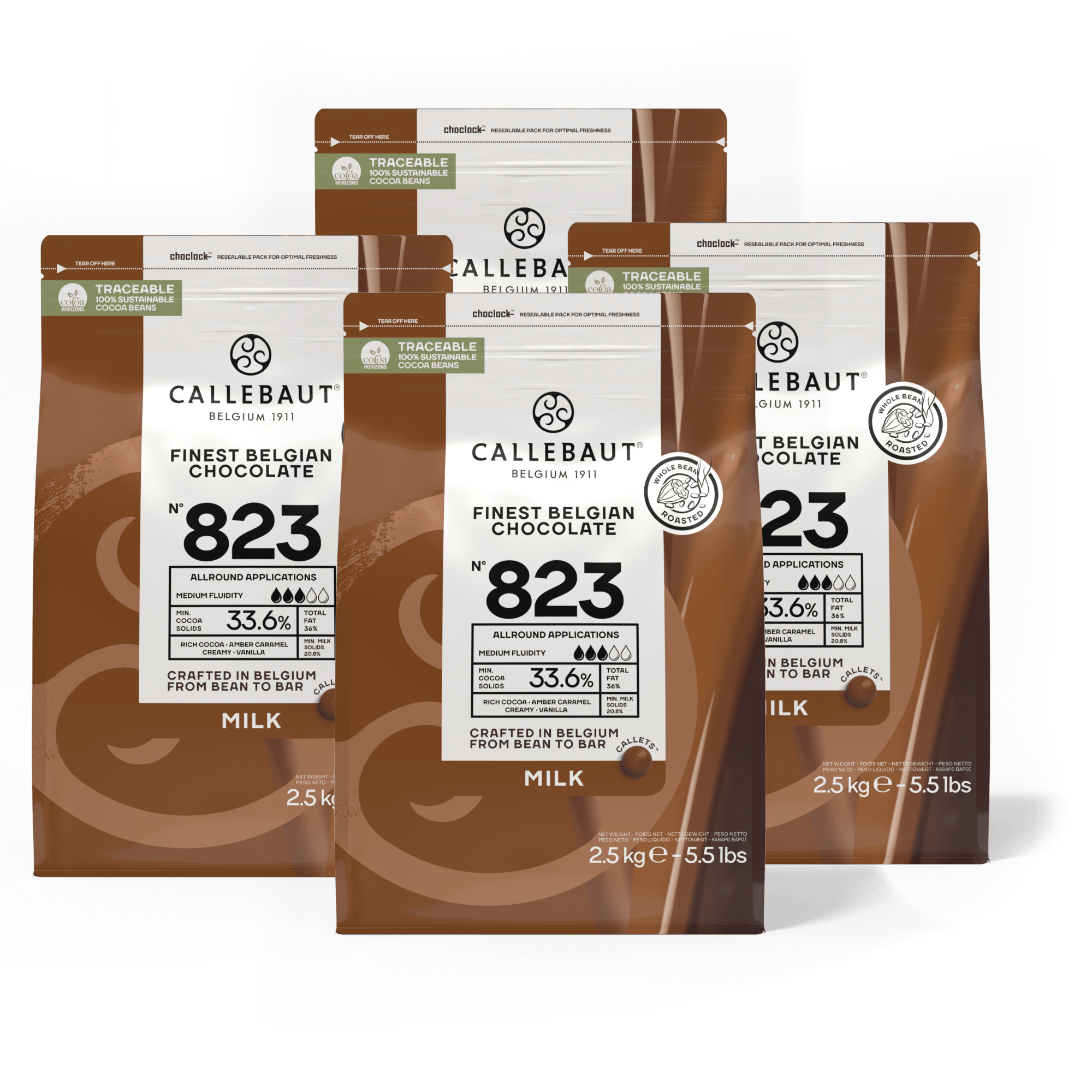Milk Chocolate Callets 33.6% Recipe 823, , small