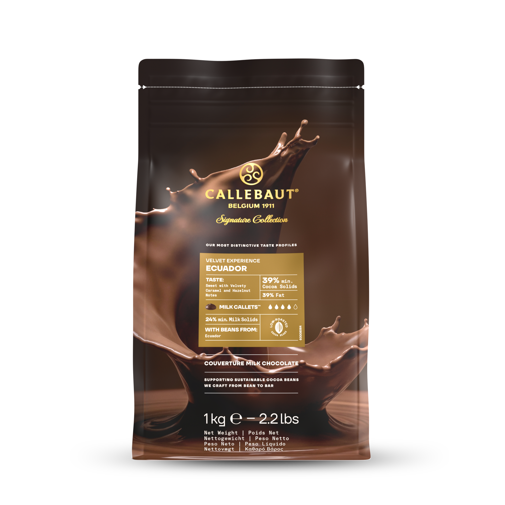 Milk Chocolate Callets Velvet Ecuador 40% 1kg, , large