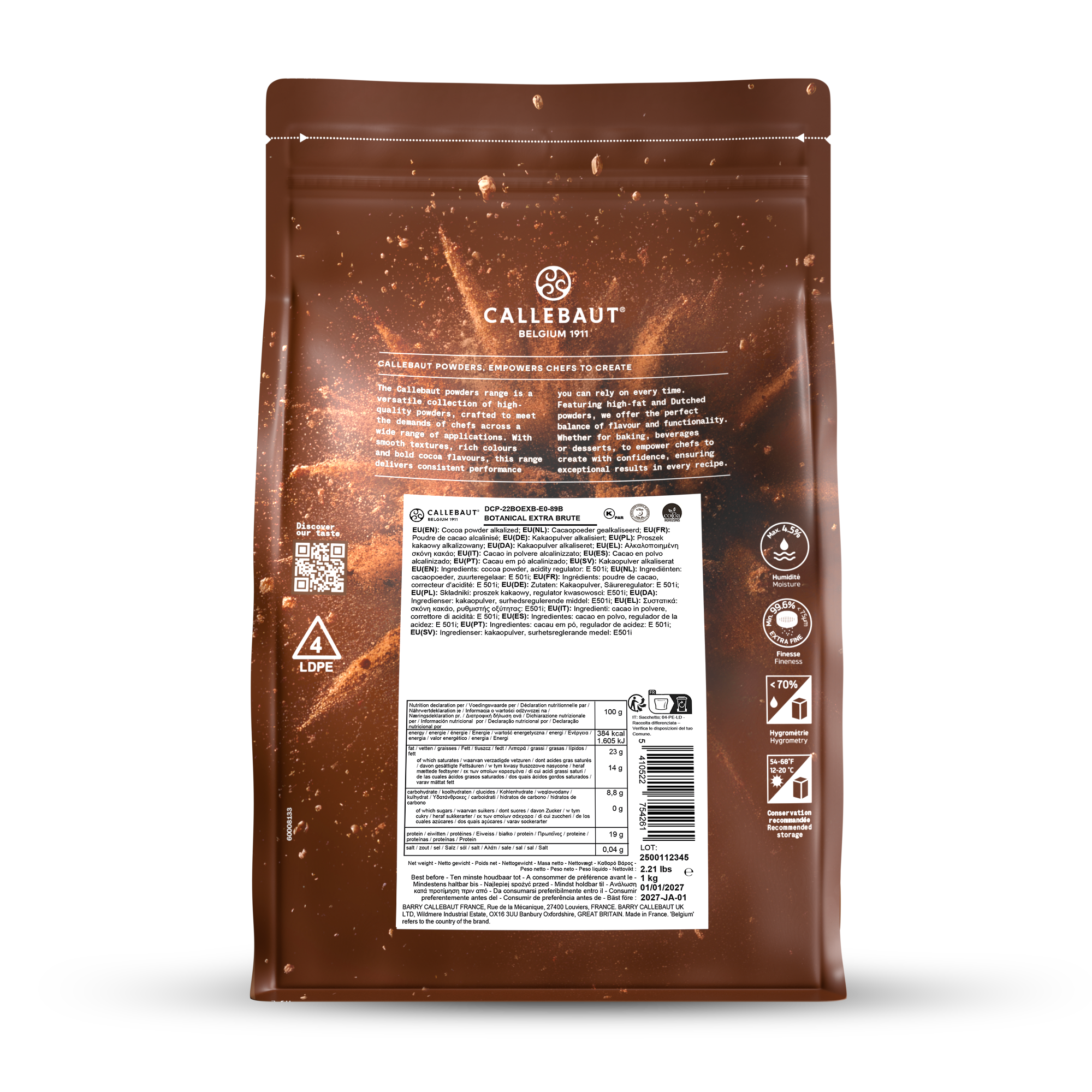 Callebaut Botanical Extra Brute Kakaopulver, , small