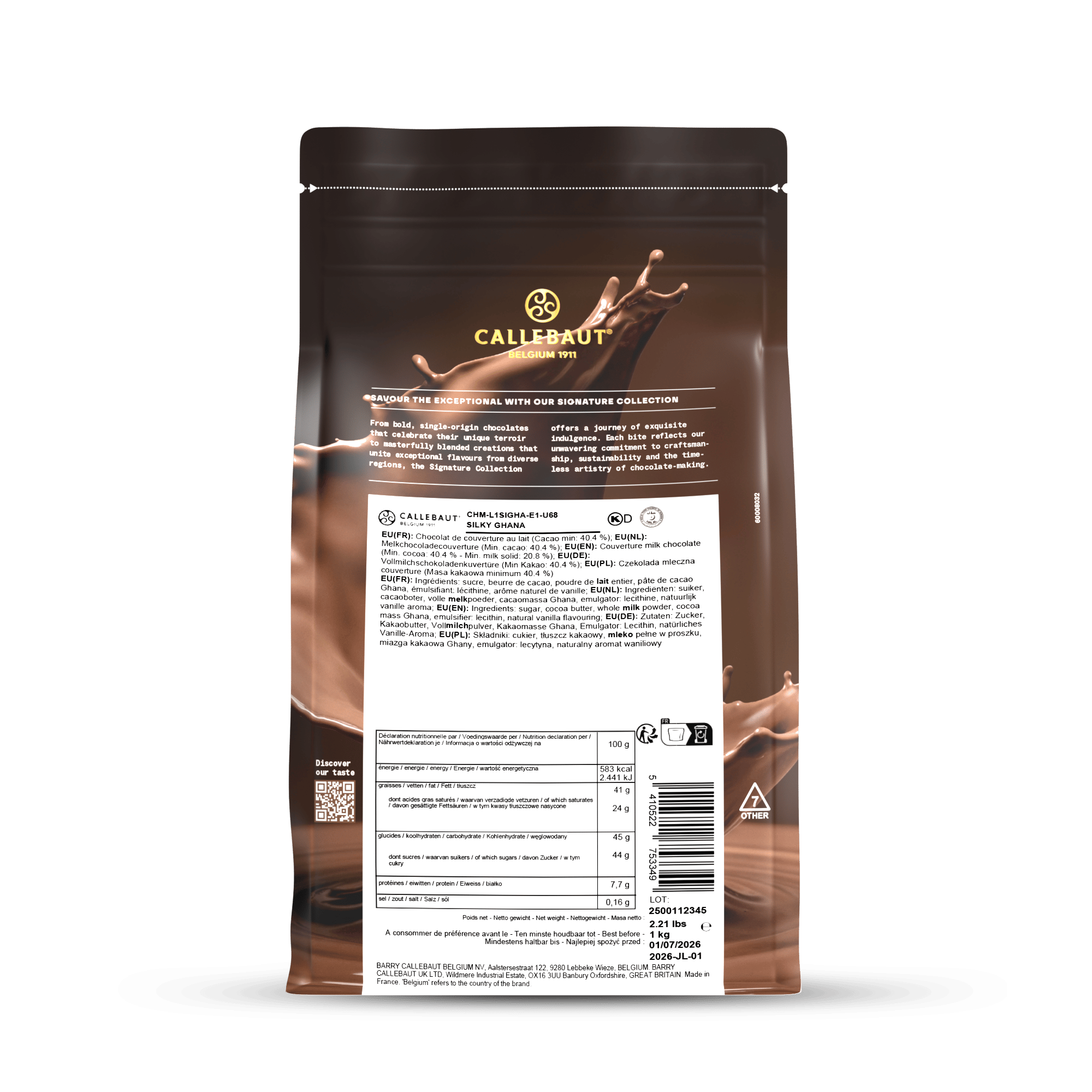 Milk Chocolate Callets Ghana 40% 1kg, , small