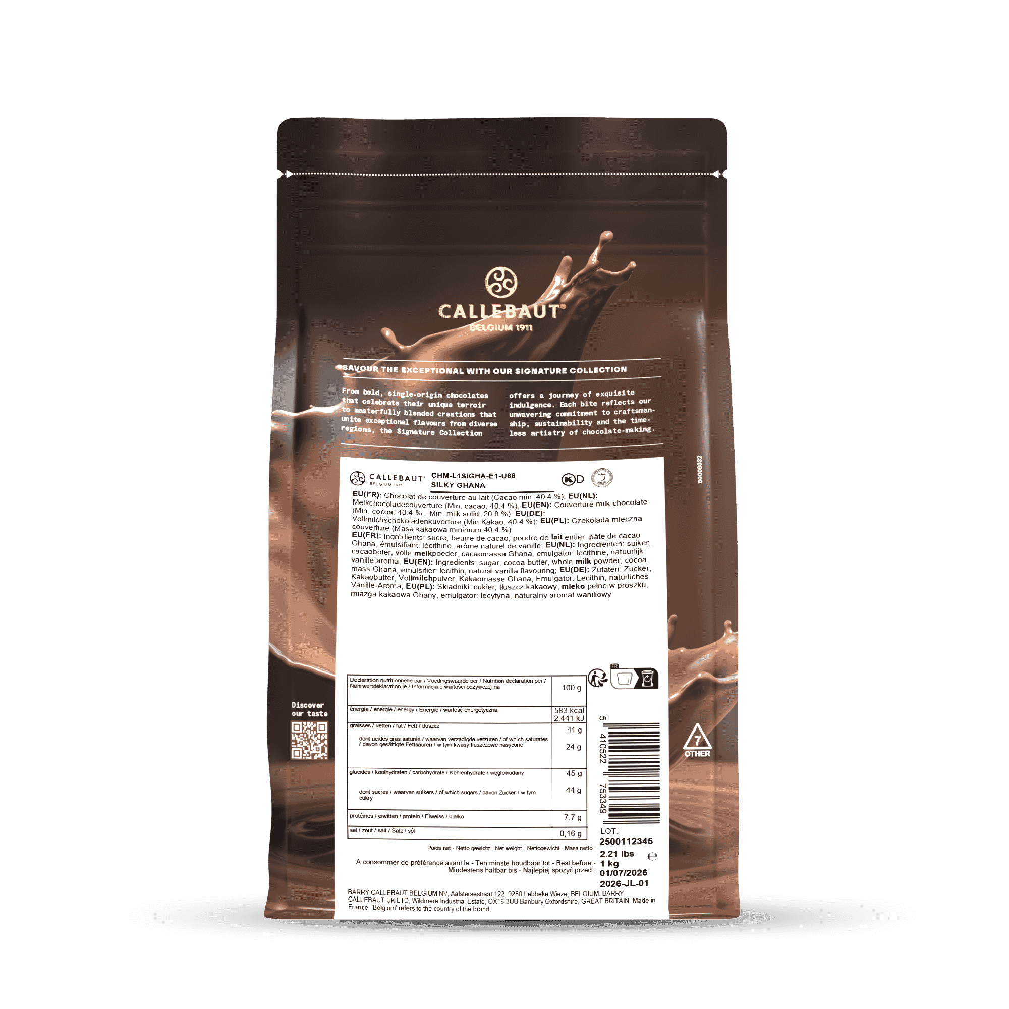 Milk Chocolate Callets Ghana 40% 1kg, , large