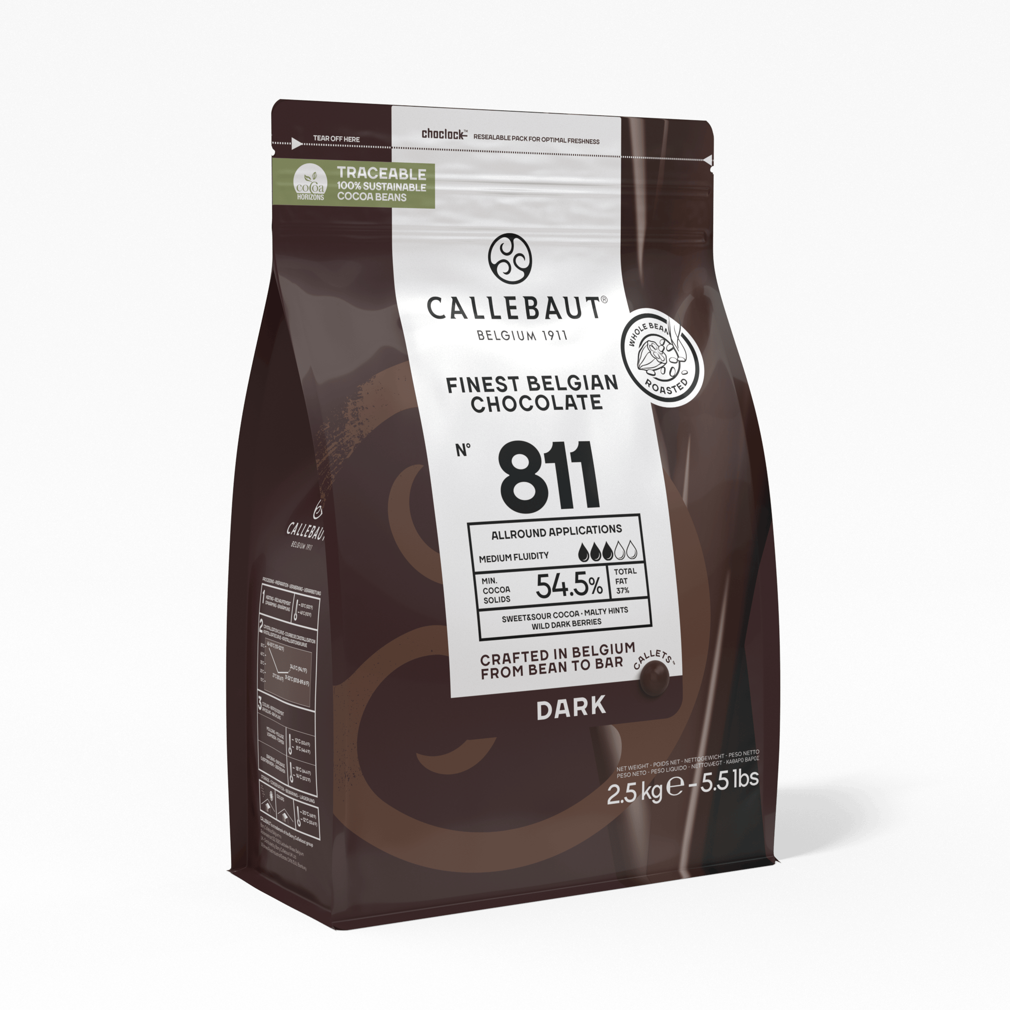 Dark Chocolate Callets 54.5% Recipe 811, , small