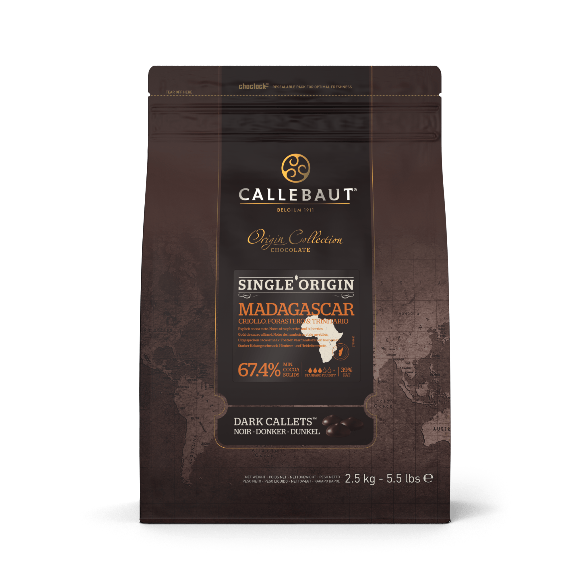 Zartbitter Schokoladen Callets Madagaskar 67% 2,5kg