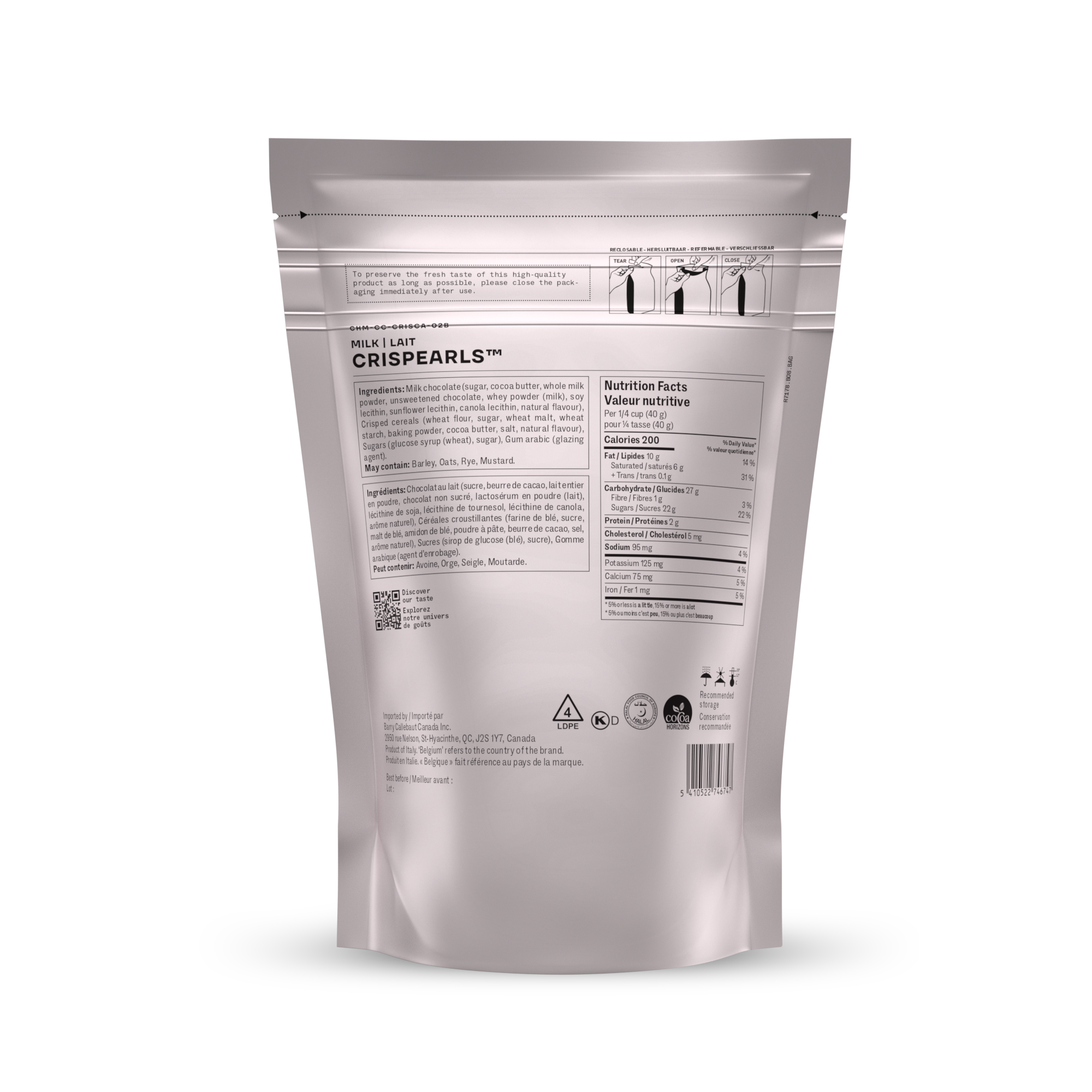 Vollmilch Schokolade Crispearls 800g, , small